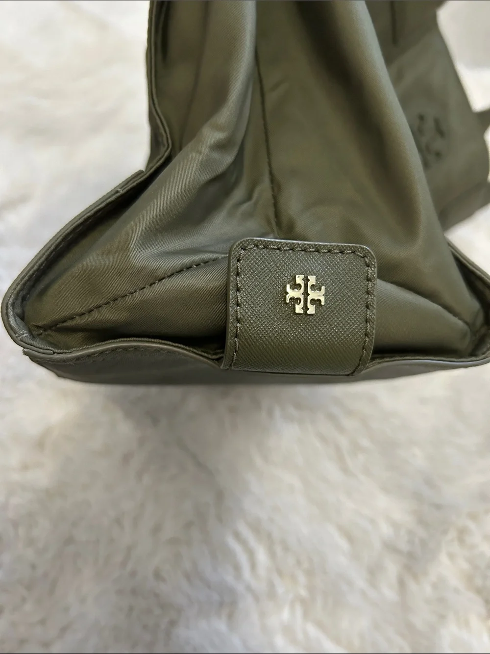 Tory Burch Ella Nylon Packable Tote Olive